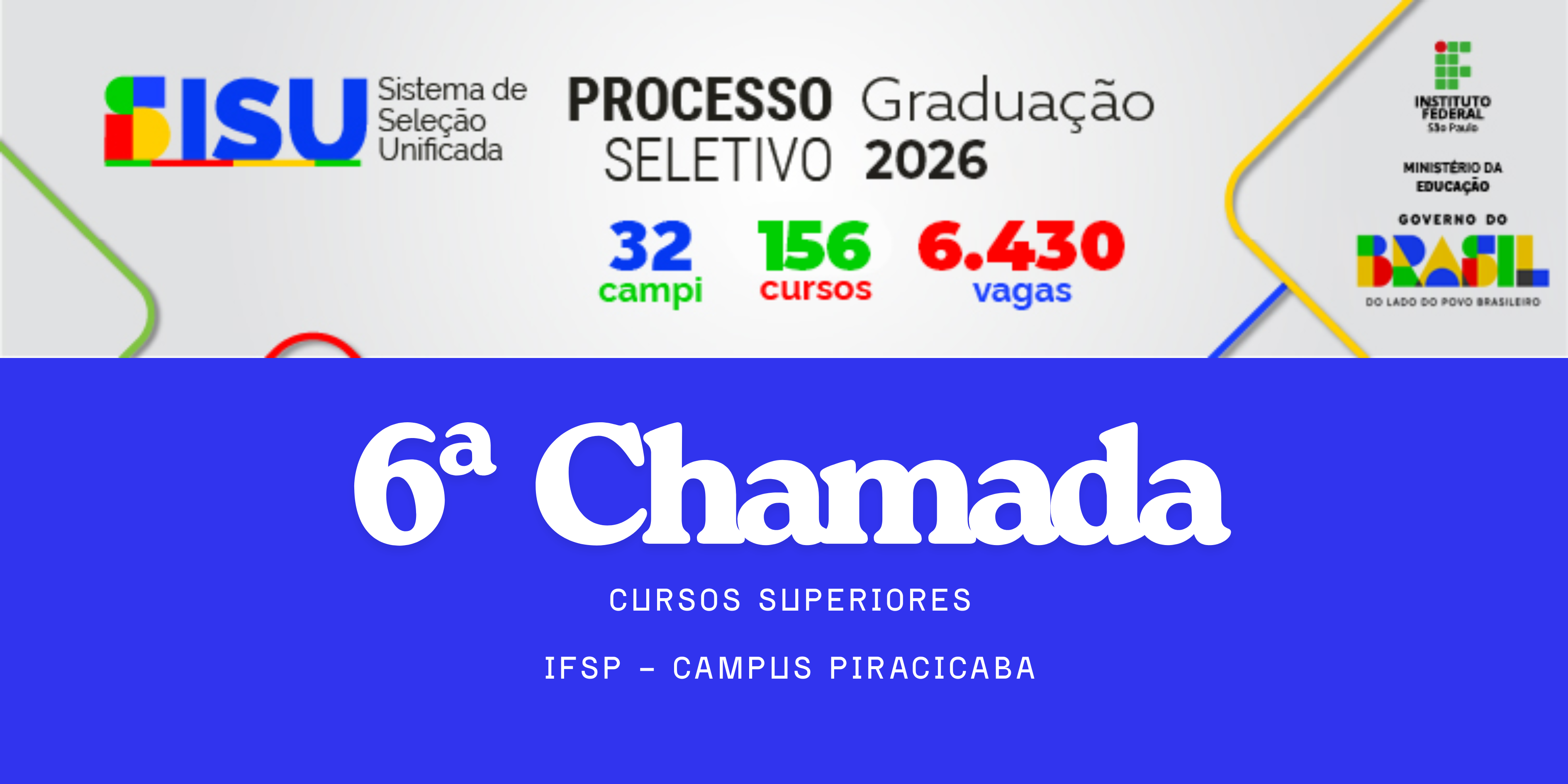 6ª Chamada para Matrícula - SISU 2026