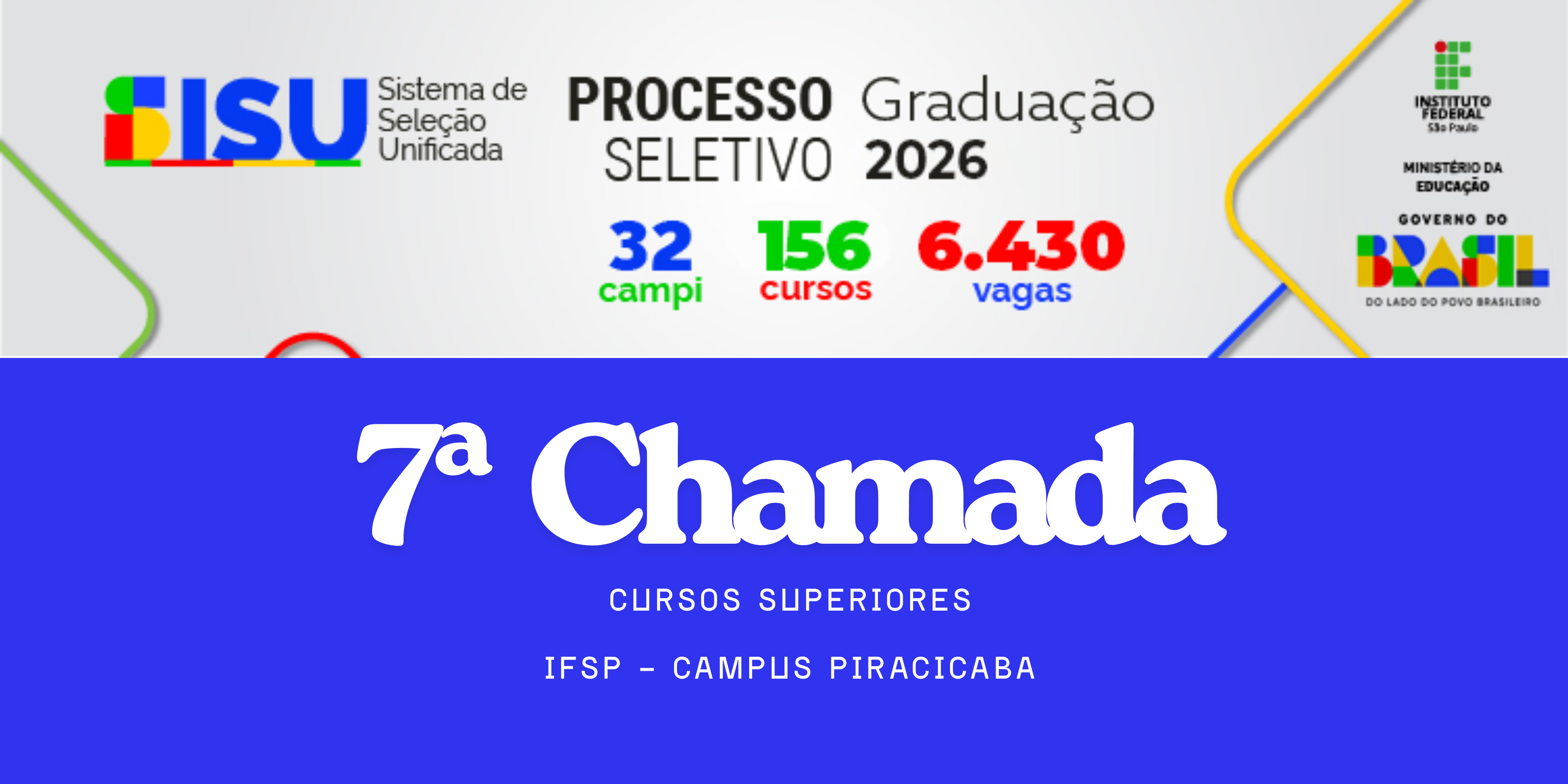 7ª Chamada para Matrícula e Resultado Final da 6ª Chamada - SISU 2026